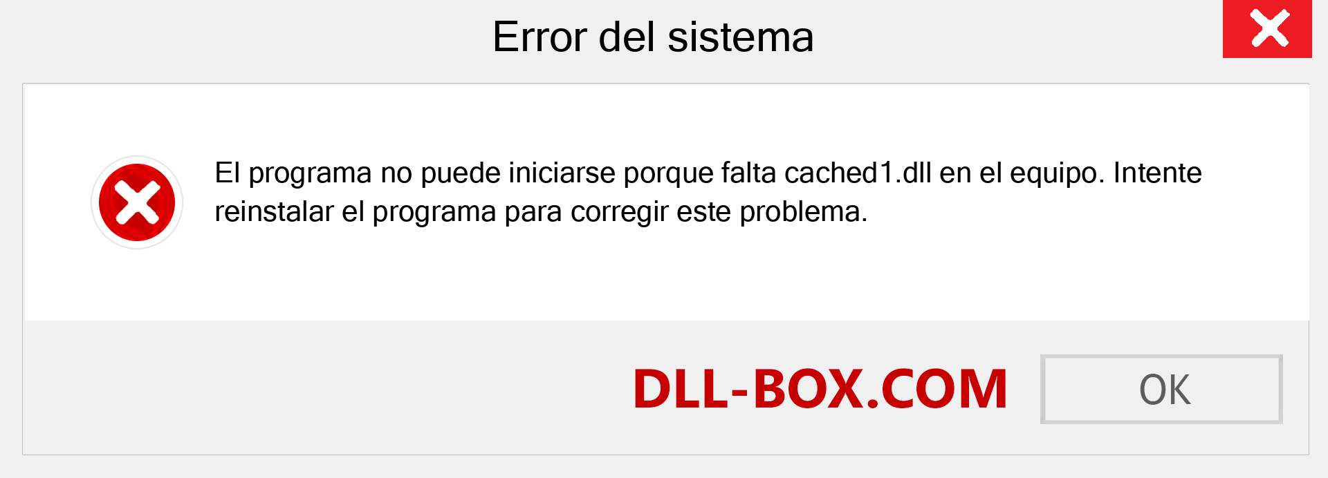 ¿Falta el archivo cached1.dll ?. Descargar para Windows 7, 8, 10 - Corregir cached1 dll Missing Error en Windows, fotos, imágenes