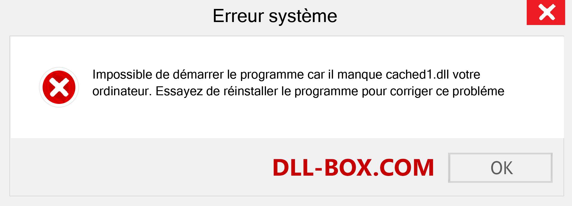 Le fichier cached1.dll est manquant ?. Télécharger pour Windows 7, 8, 10 - Correction de l'erreur manquante cached1 dll sur Windows, photos, images