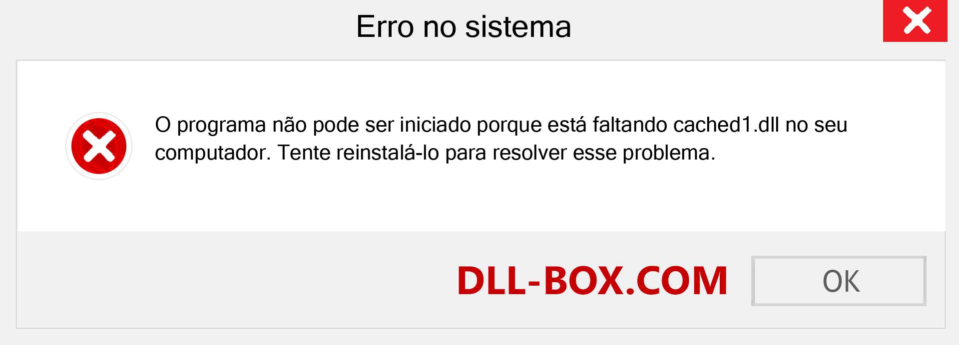 Arquivo cached1.dll ausente ?. Download para Windows 7, 8, 10 - Correção de erro ausente cached1 dll no Windows, fotos, imagens